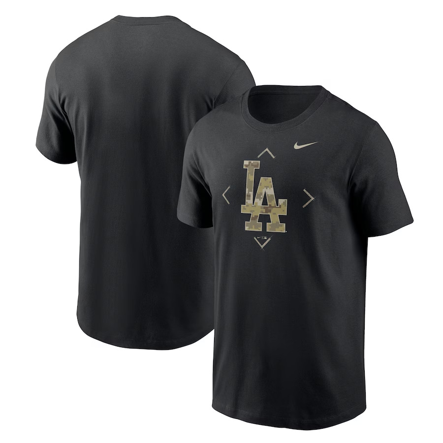 Men 2025 MLB Los Angeles Dodgers Nike Black T-shirt